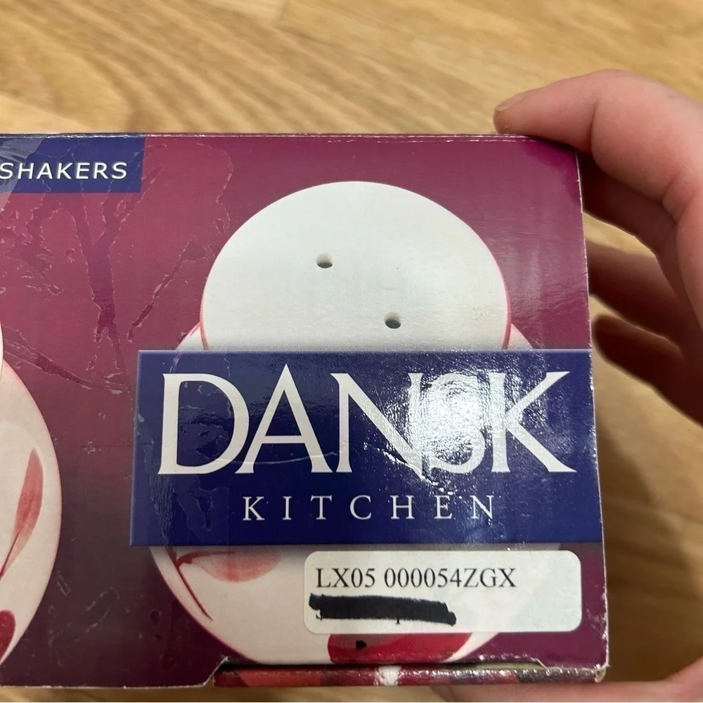 Dansk Bing Salt & Pepper Shakers Pepper Cherries Red White Ceramic W/ Box